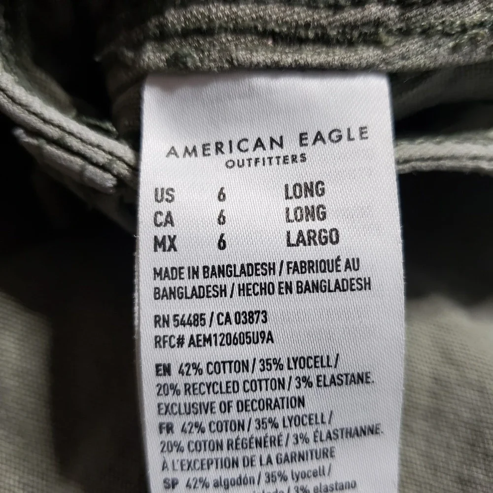 American Eagle Outfitters Women Pants 6 LONG Green Cargo Classic Bootcut - Picture 11 of 13